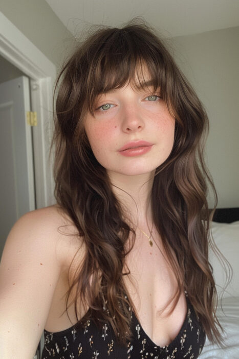 Woman with light brown hair and wispy bangs.